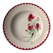 Lot de 4 assiettescreuses Digoin Sarreguemines modèle œillets