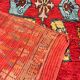 Vintage red Berber rug with multicoloured patterns - 145 x 300 cm