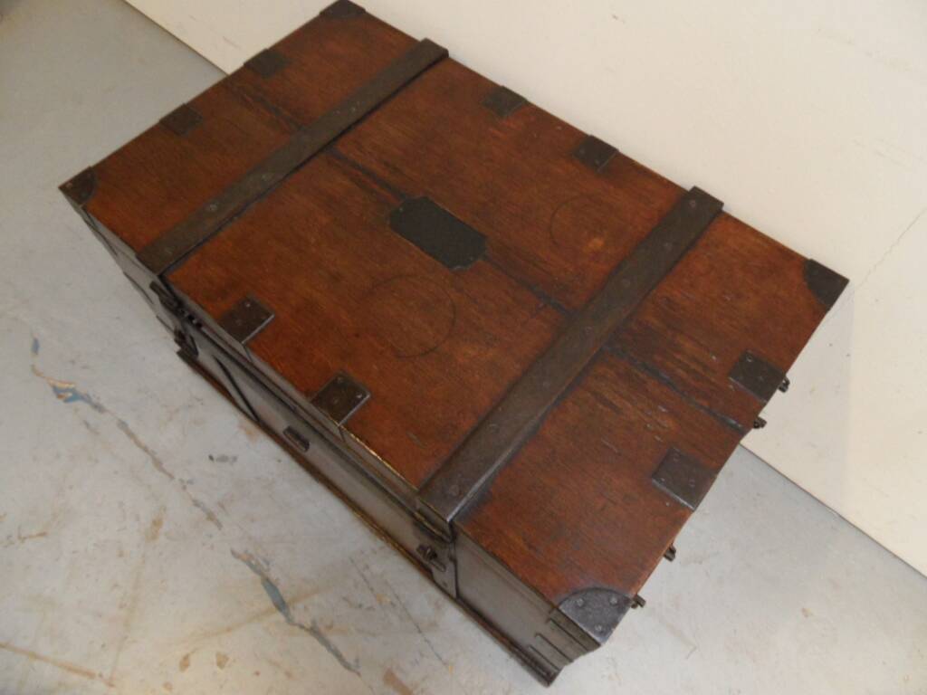 Antique wooden travel  chest