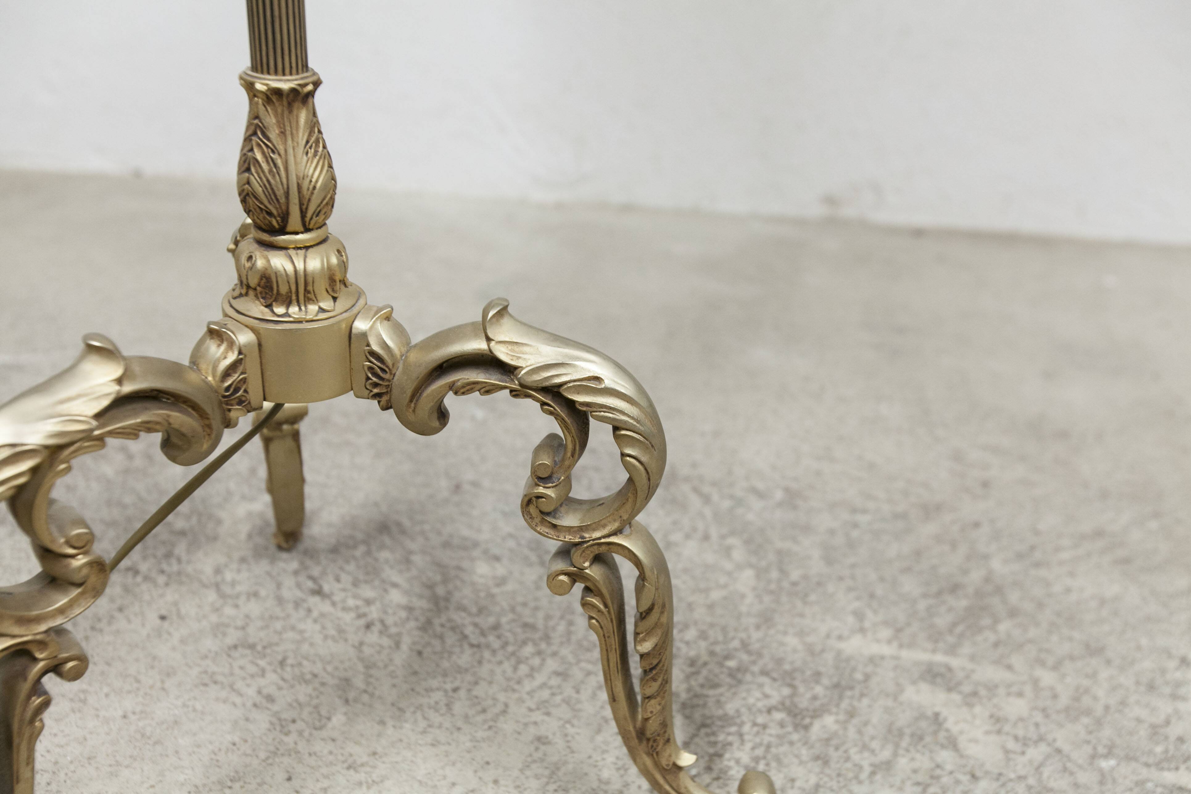 Bronze and white marble floor lamp 1960