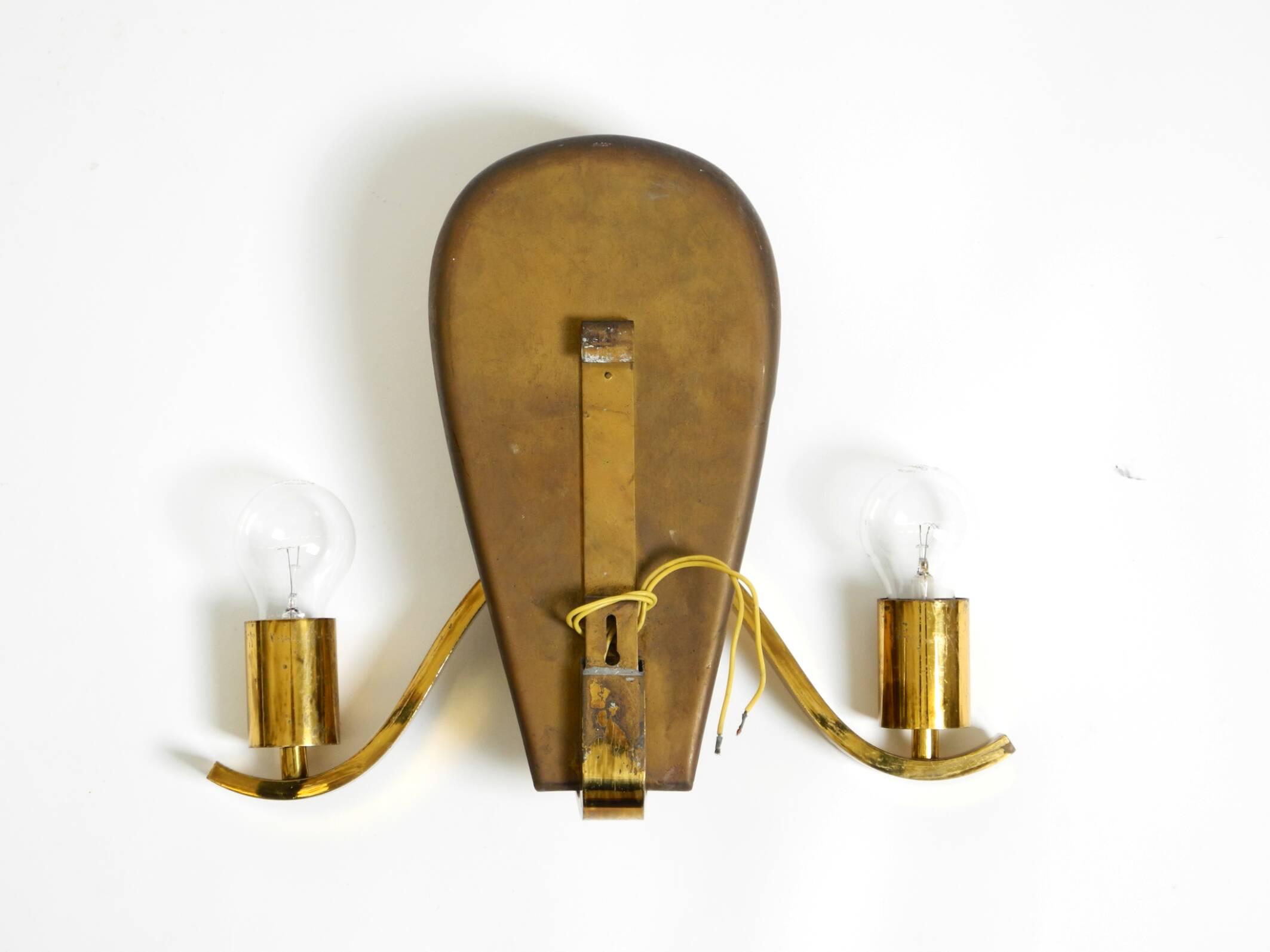 Large heavy Mid Century brass wall light from a German church