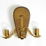 Large heavy Mid Century brass wall light from a German church