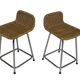 Ensemble de 4 tabourets de bar vintage Dirk Van Sliedregt Rohe Noordwolde modèle bas