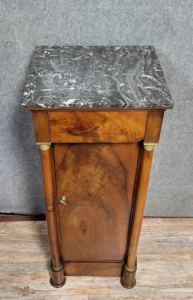 Empire period walnut bedside table or nightstand circa 1800