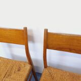 Set of 6 vintage teak Danish rope chairs Gessef Consorzio Sedie Friuli