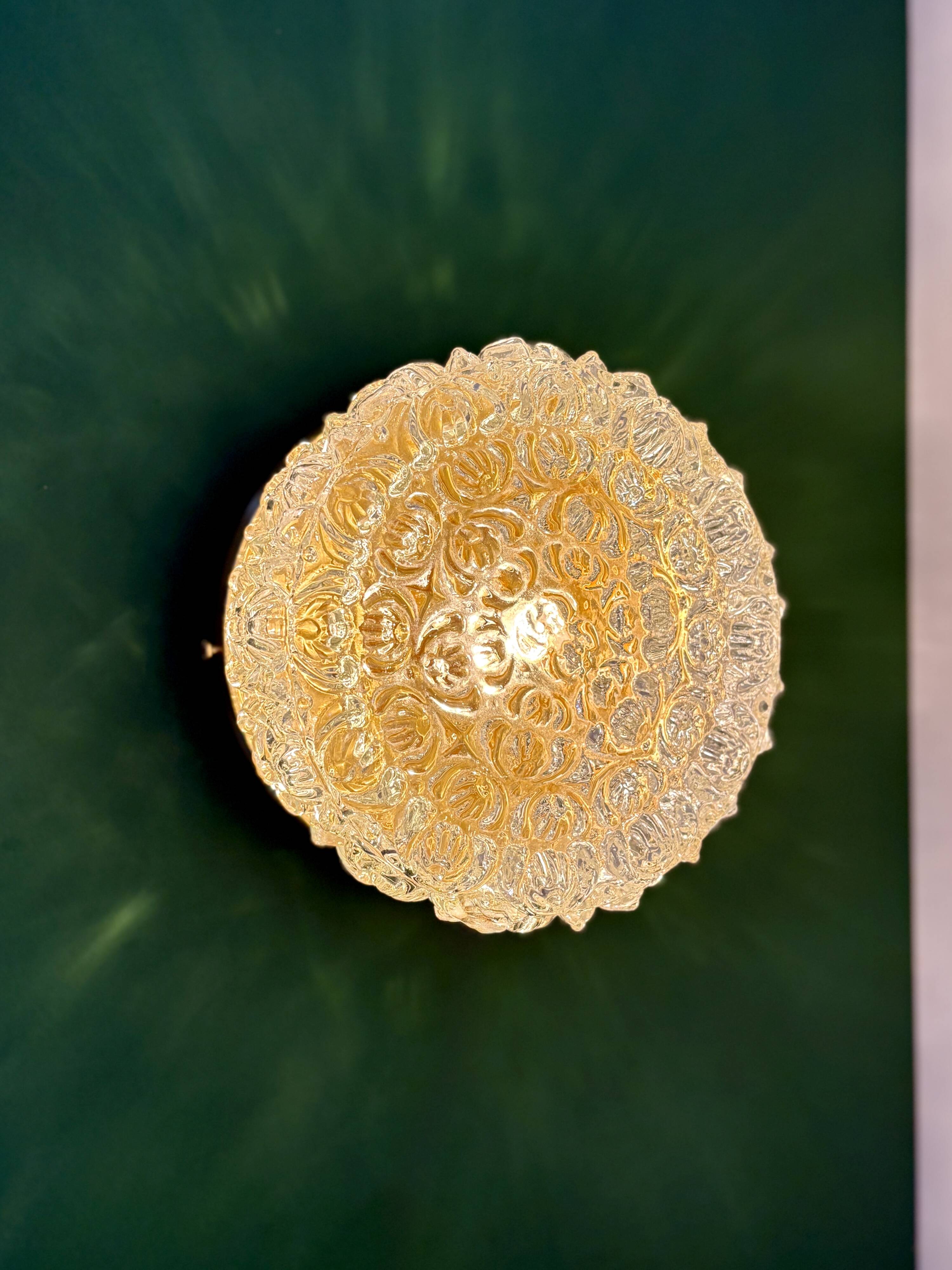 Vintage moulded glass wall or ceiling light globe