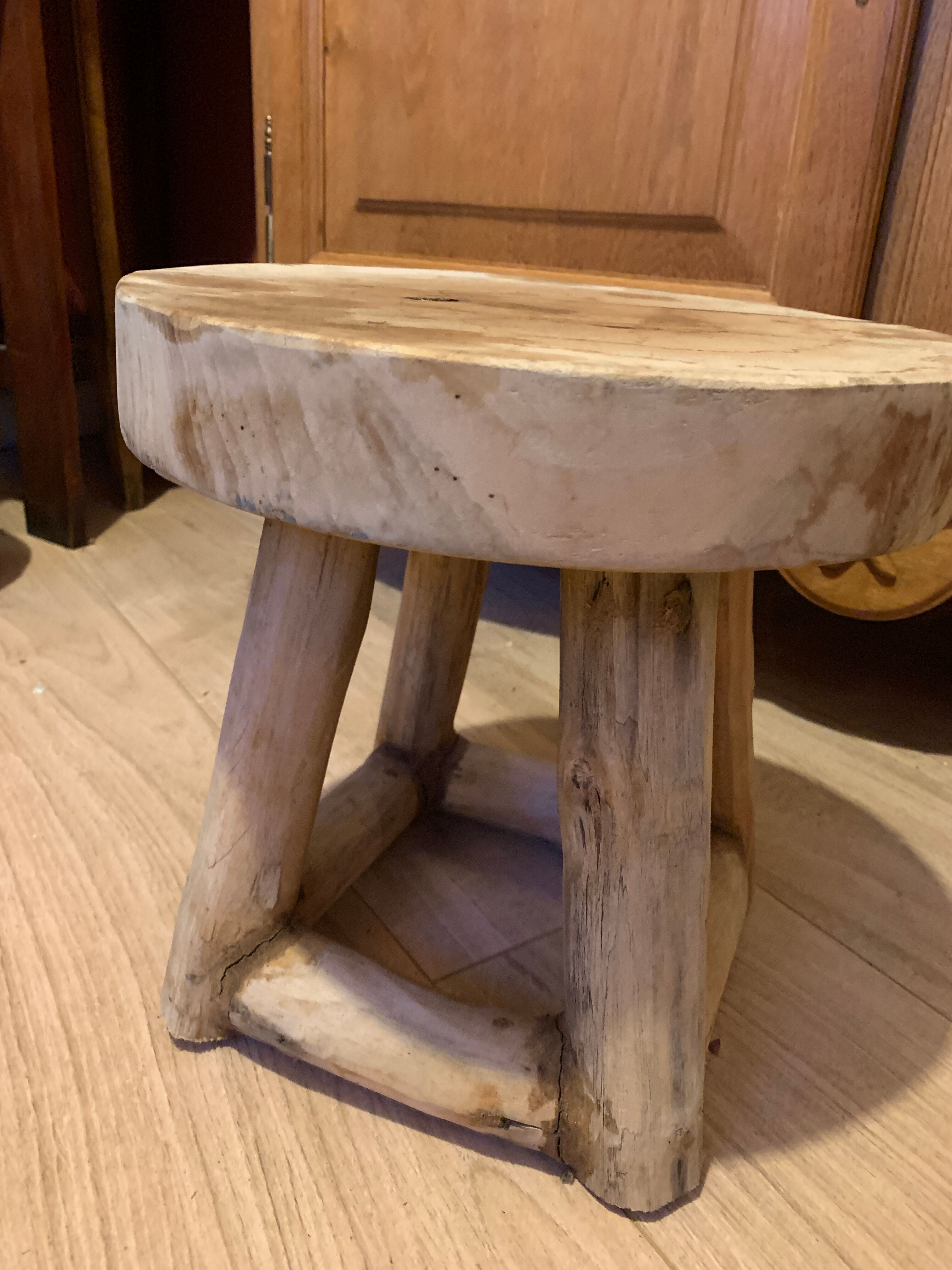 Solid wooden stool