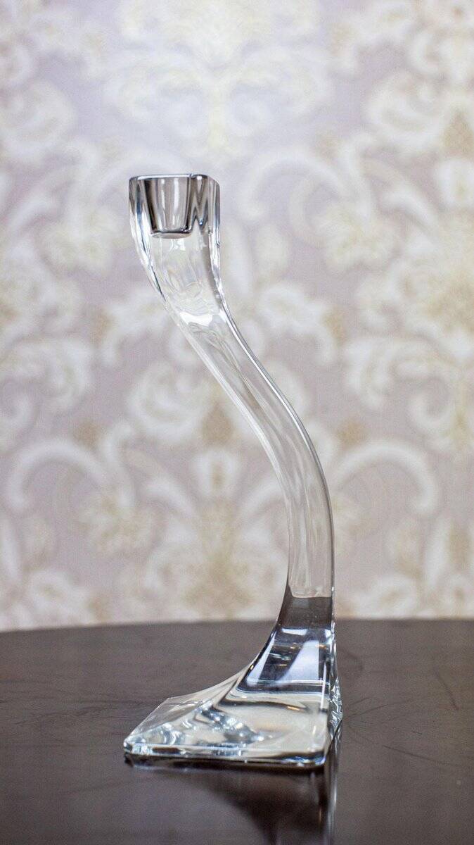 Bougeoirs en verre vintage, années 1950, ensemble de 3