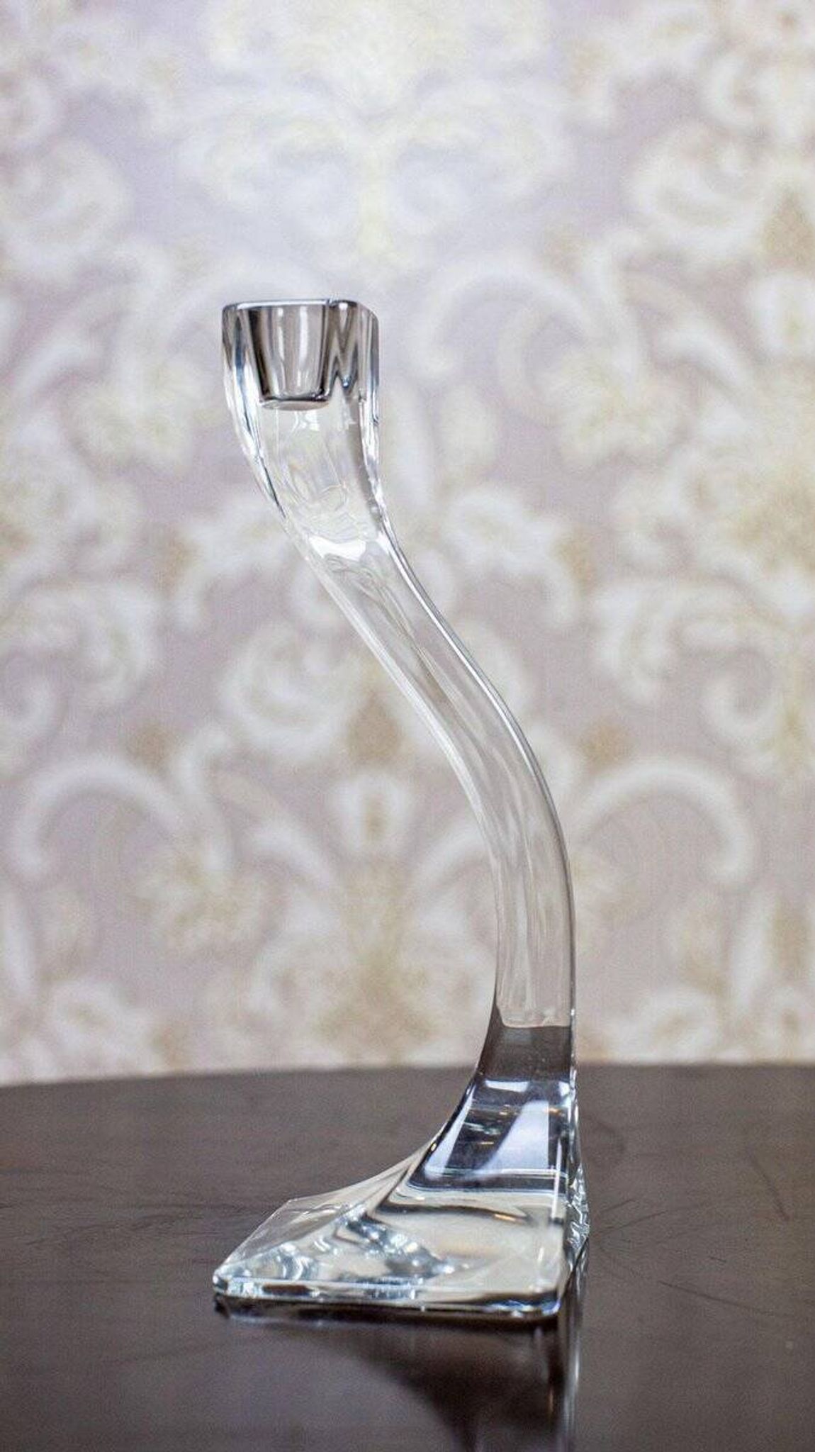 Bougeoirs en verre vintage, années 1950, ensemble de 3