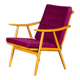Boomerang armchair in mauve fabric