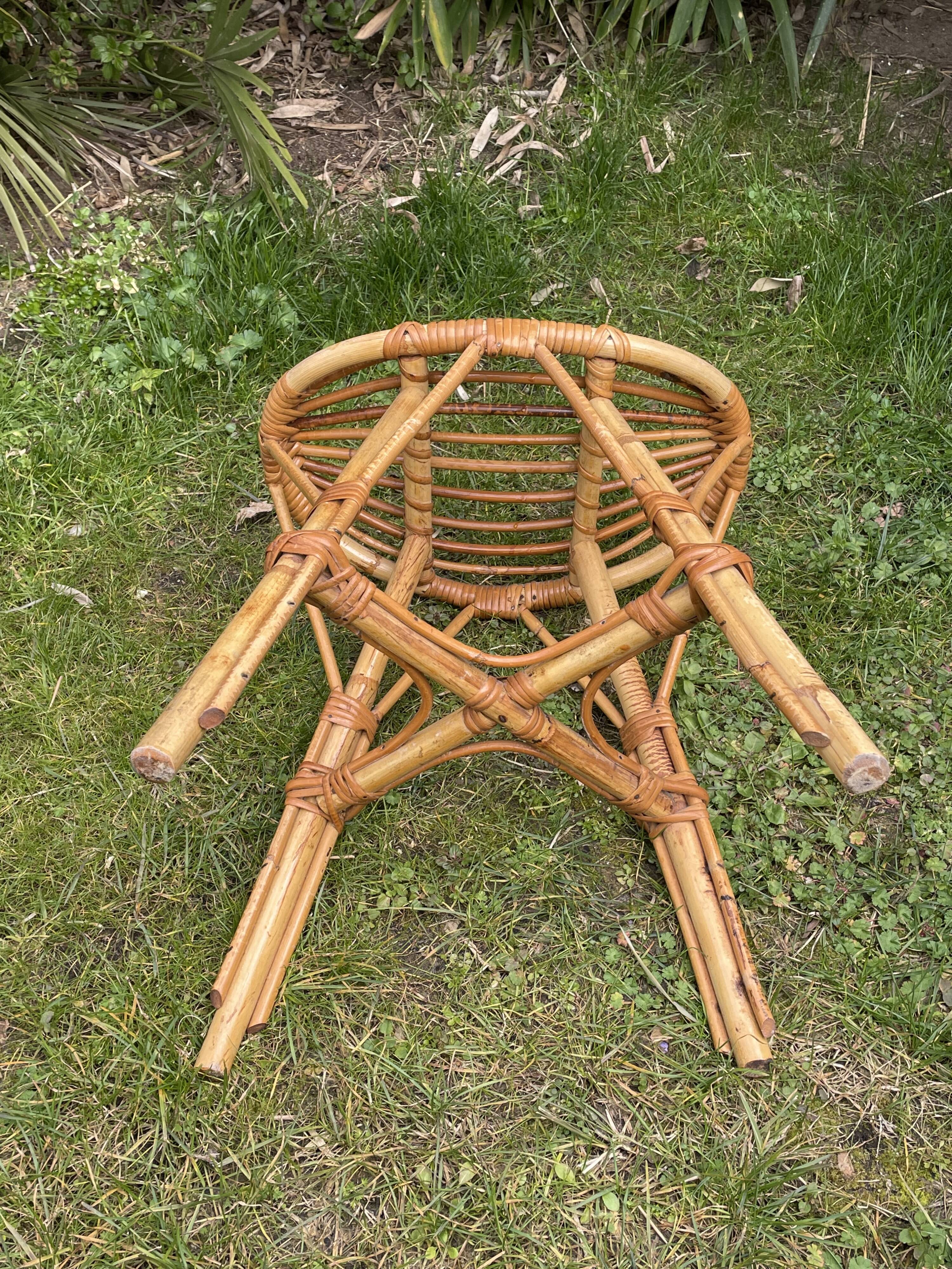 Vintage rattan stool