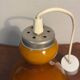 70s pear pendant light brown opaline