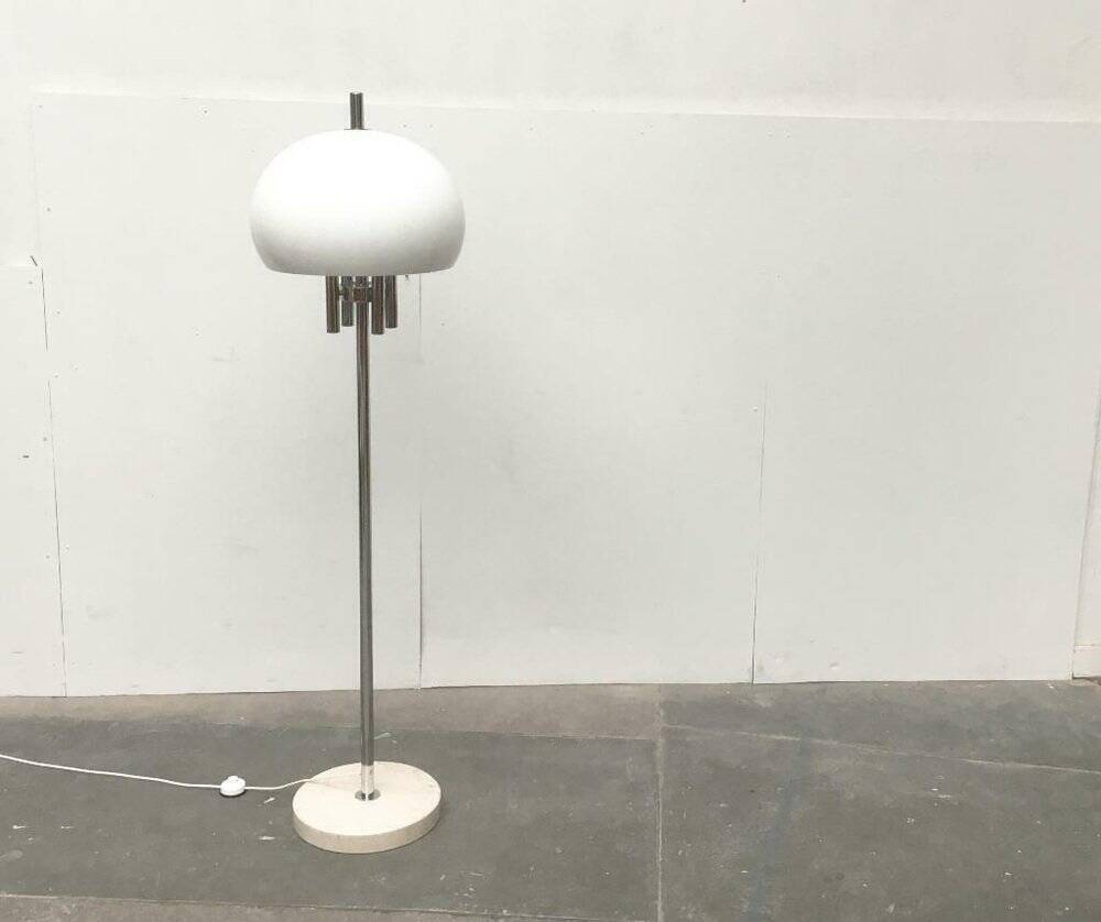 Italian space-style floor lamp from the 1960s with a stone base.