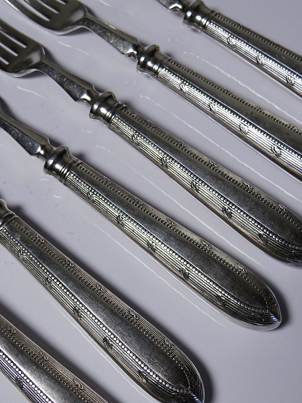 Dessert or entremets forks Mappin & Webb antique silver-plated