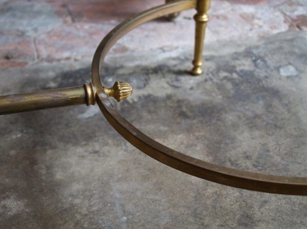 Glass and brass coffee table