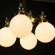 Ar Deco Brass 4-flamming Chandelier, 1920s