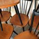 Lot of 8 Scandinavian chairs feet compass stamped Hiller