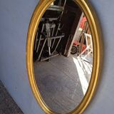 Miroir bois doré epoque 1960 ovale