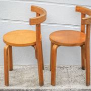 Set of 2 Alvar aalto bentwood chairs model 68, Artek Finland