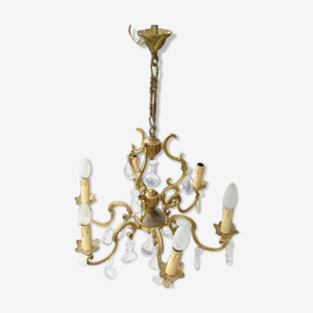 Lustre st Louis XV bronze et cristal ancien