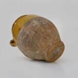 Pot à confit jaune vernissé, sud ouest de la France. Pot de conservation. Pyrénées XIXème