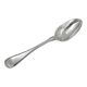 Serving spoon, silver, 18th century, straight thread pattern.