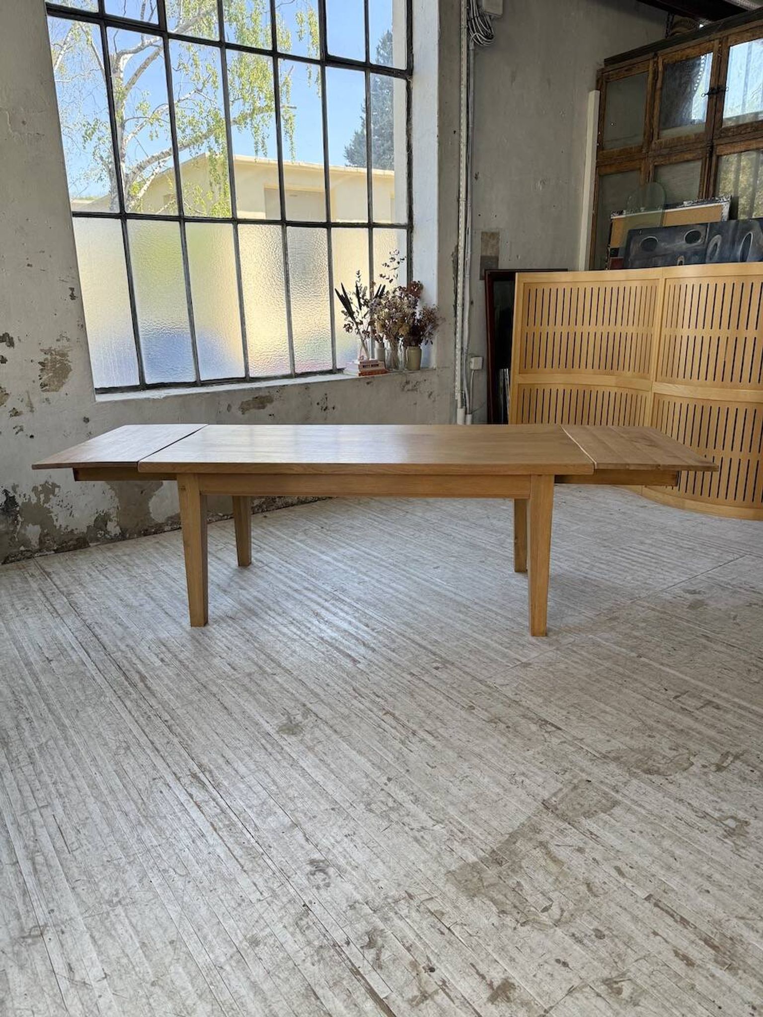 Table de ferme extensible en chêne massif