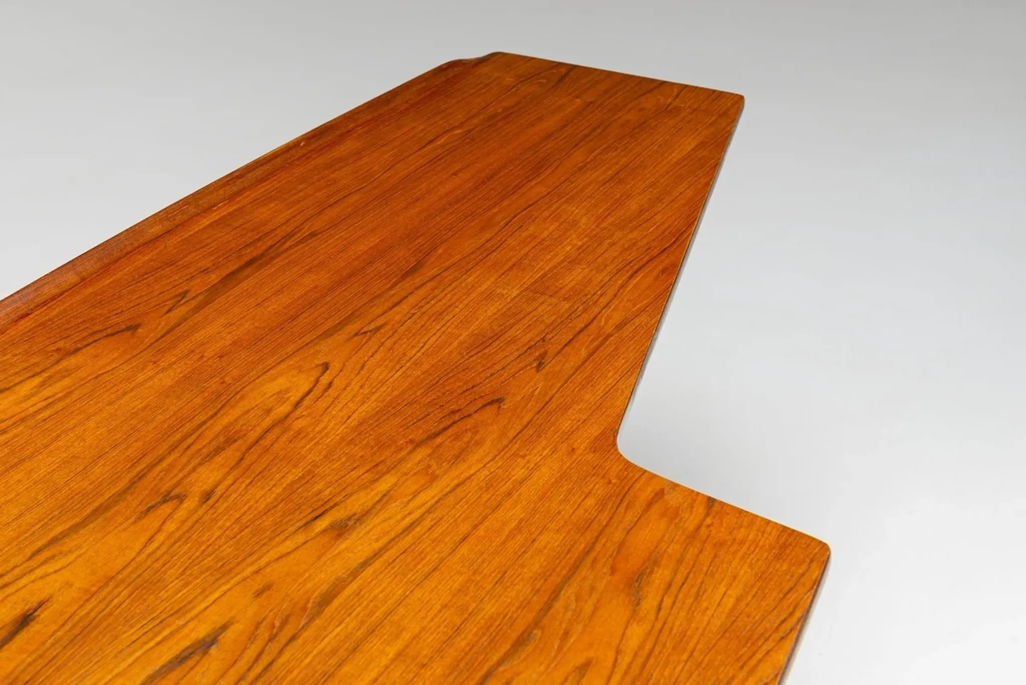 Peter Lovig Nielsen boomerang writing desk teak Lovig Denmark 1960