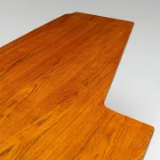 Peter Lovig Nielsen boomerang writing desk teak Lovig Denmark 1960