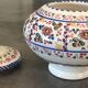 Jar, candy dish in enamelled ceramic with hand-painted decoration by p.arzobispo