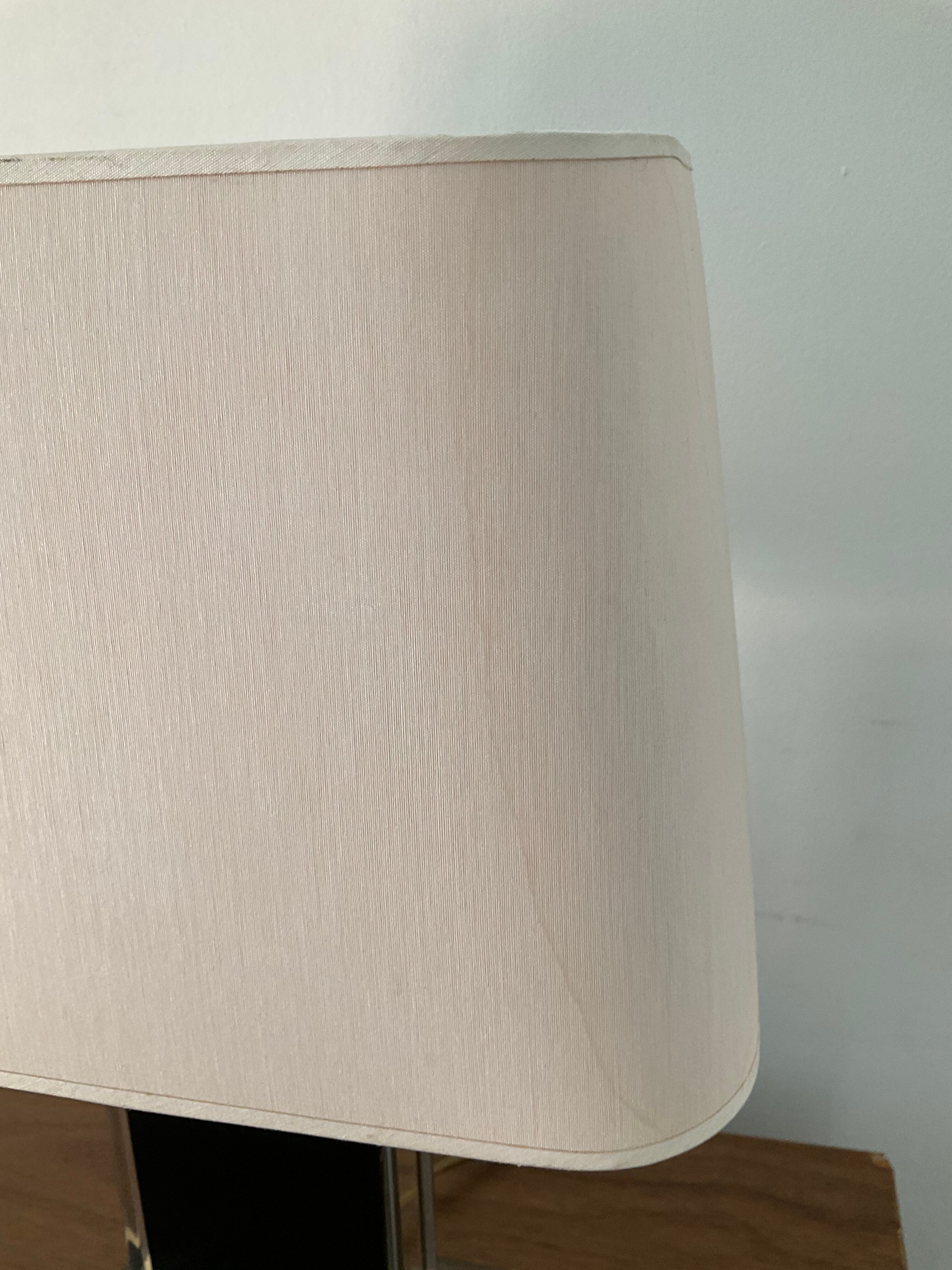 Belgo Chrom lamp in brass and lucite 70s