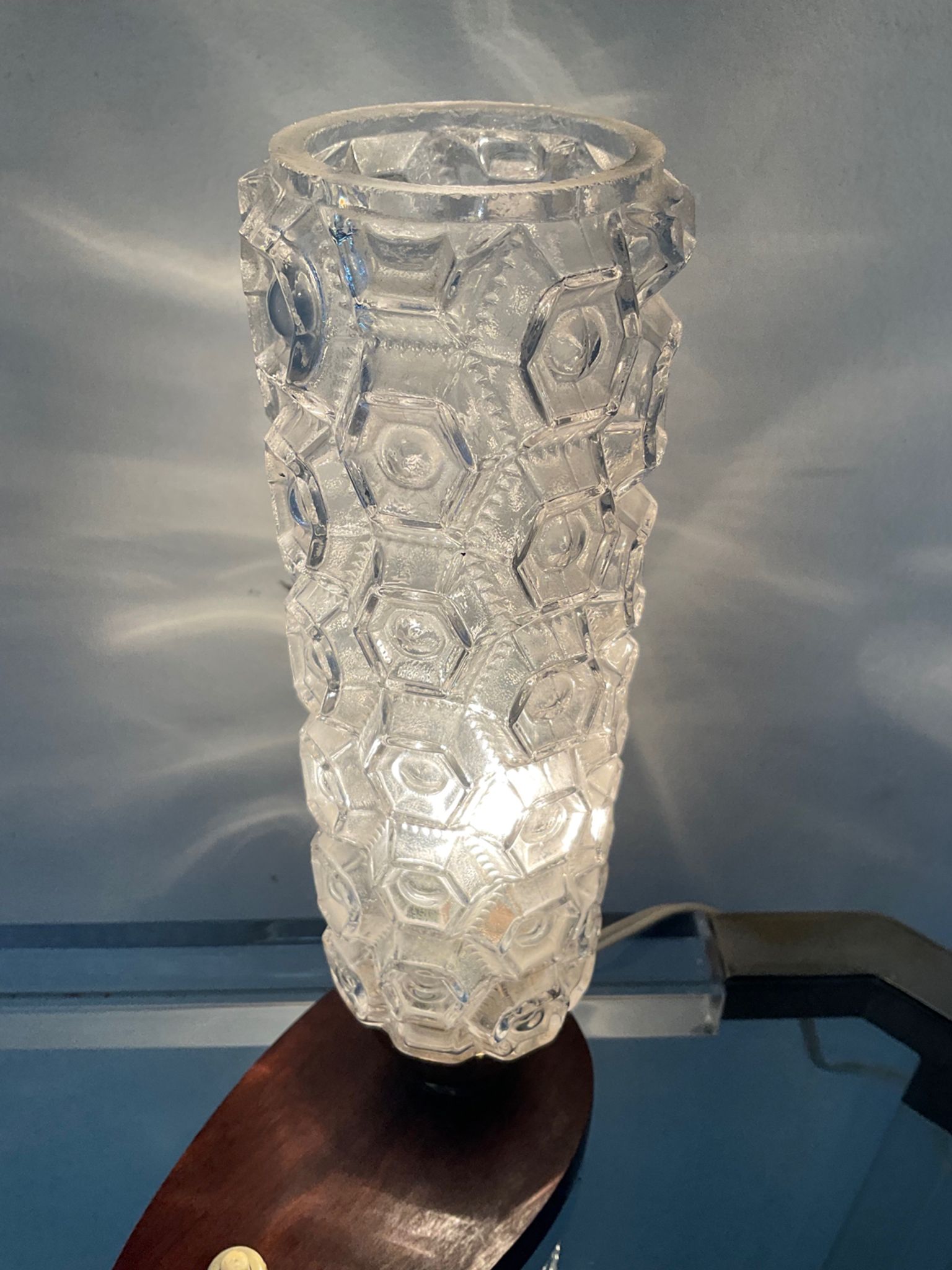 Teak and glass lamp from the 50s 60s