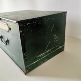Ancienne Boîte à archives en métal / casier de notaire