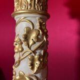 Italian Pedestal Column in White Lacquer and Gold Leaf