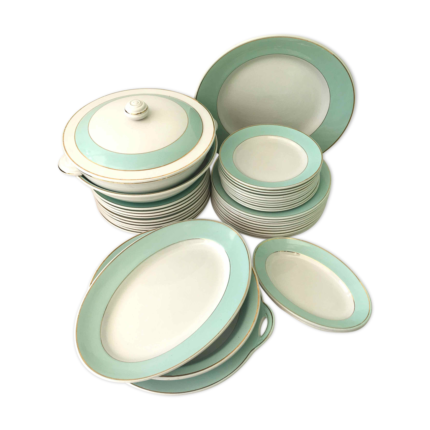 Service plates Lunéville 37 pieces for 10 people