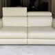 Rochebobois ivory leather sofa