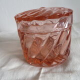 Pink glass jar