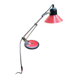 Lampe chevet bureau vintage rouge et chrome années 60
