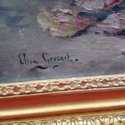 Tableau Elisa Georget 1914 hst bouquet de fleurs XIXéme XXéme