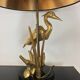 Heron lamp, golden brass animal style