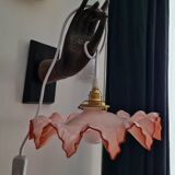 Vintage opaline rose hanging lamp