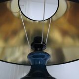 70s cracked blue ceramic lamp