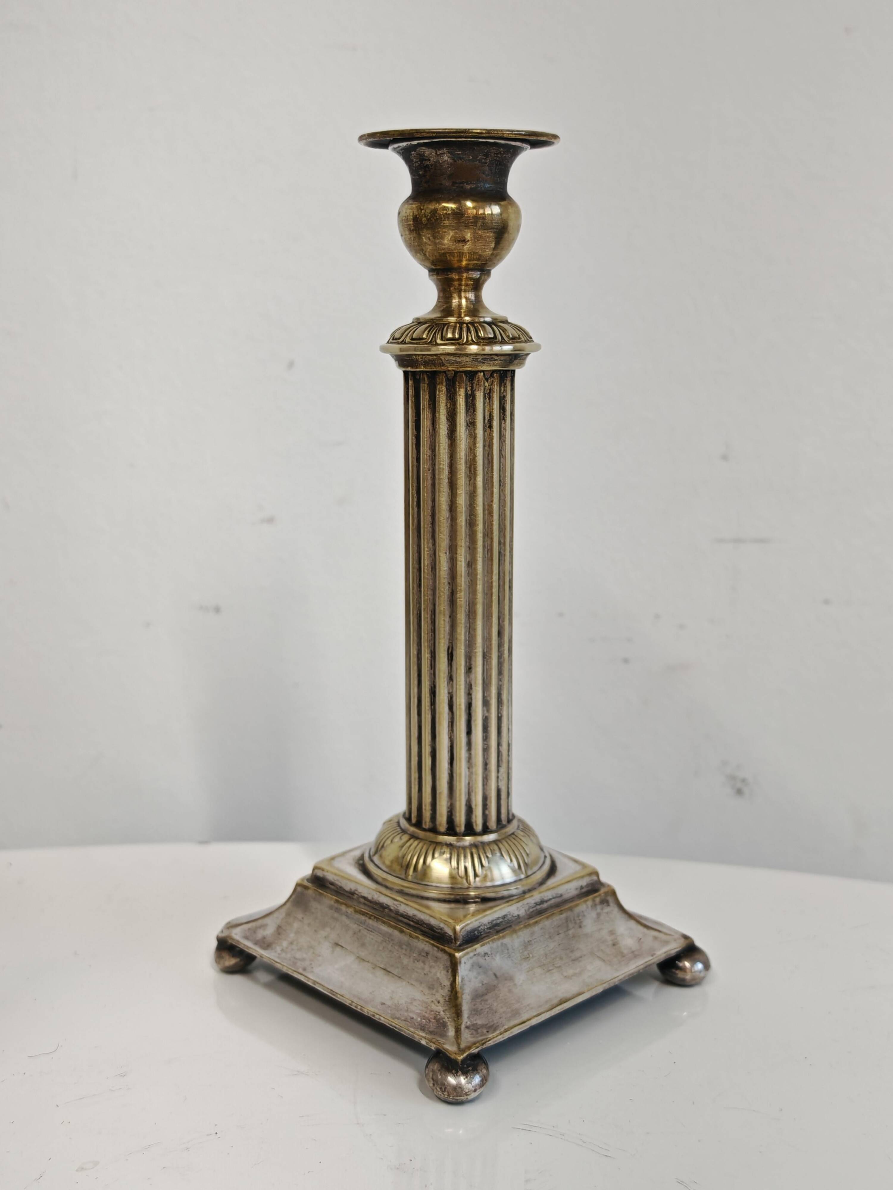 Pair of antique silver candlesticks Diana Silver Vienna 19th century