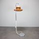 1970s Hungarian space age floor lamp in orange plastic and chrome.