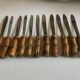 set de 11 couteaux manche bambou 1960 Riviera