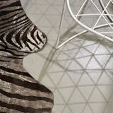 White metal bikini mesh design chair