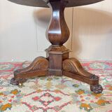 Mahogany tripod pedestal table from the 19th century Restoration period