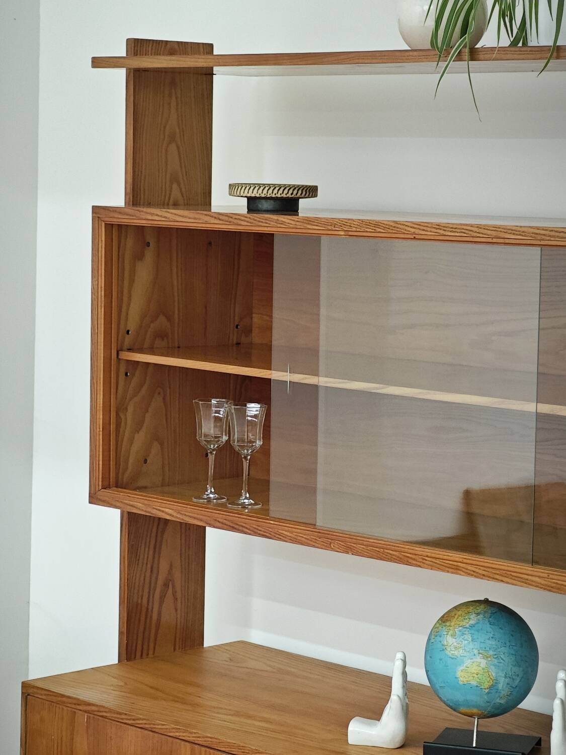High sideboard, wooden display cabinet by Frantisek Jirak – 1960