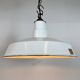 Industrial White Enamel Factory Pendant Lamp from Quadrangle Mfg. Co.,1960s