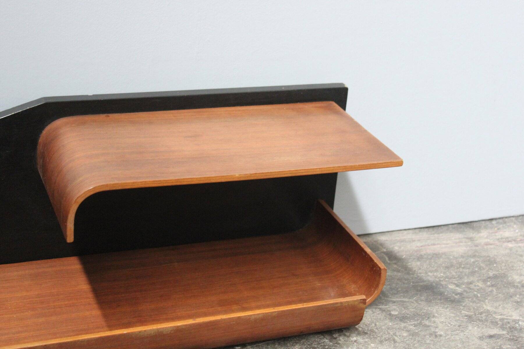 Small Mid-Century Shelf in Rosewood and Black Laminate, 1960s